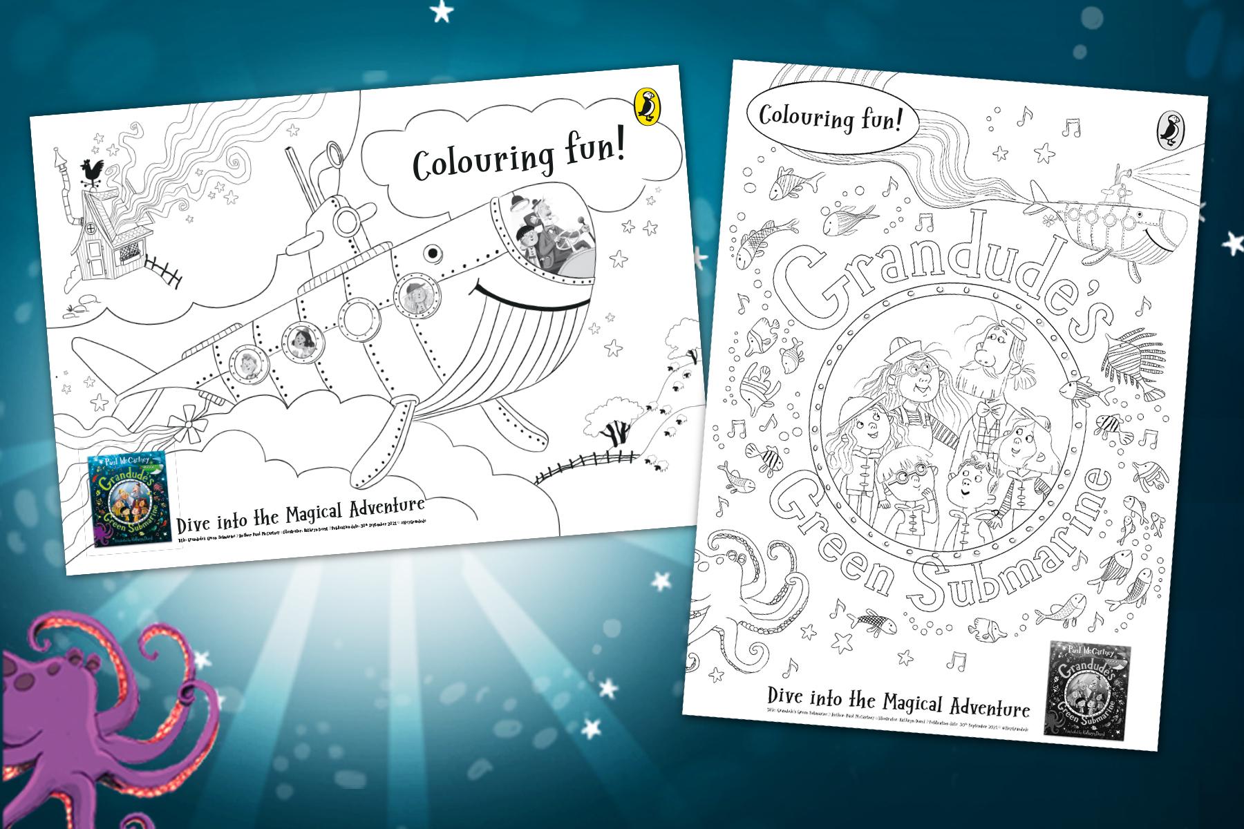 Download these Grandude colouring sheets and cards