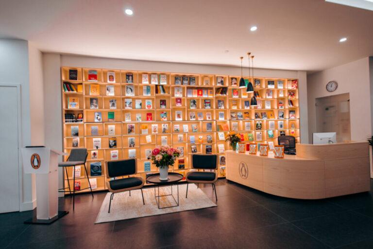 A photo of reception at the Penguin offices
