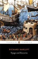 Book cover of Voyages and Discoveries by Richard Hakluyt