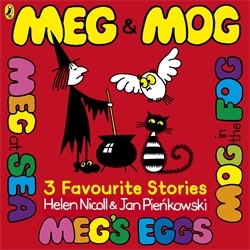 Book cover of Meg and Mog: Three Favourite Stories by Helen Nicoll