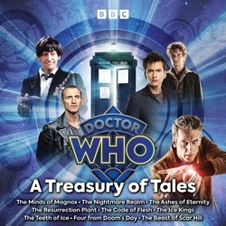 Book cover of Doctor Who: A Treasury of Tales by Darren Jones, Jonathan Morris, Niel Bushnell, Will Hadcroft, Andrew Lane, Mark Wright