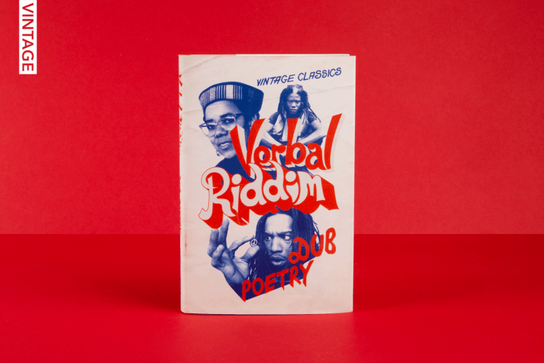 An image of the book Verbal Riddim against a red background.