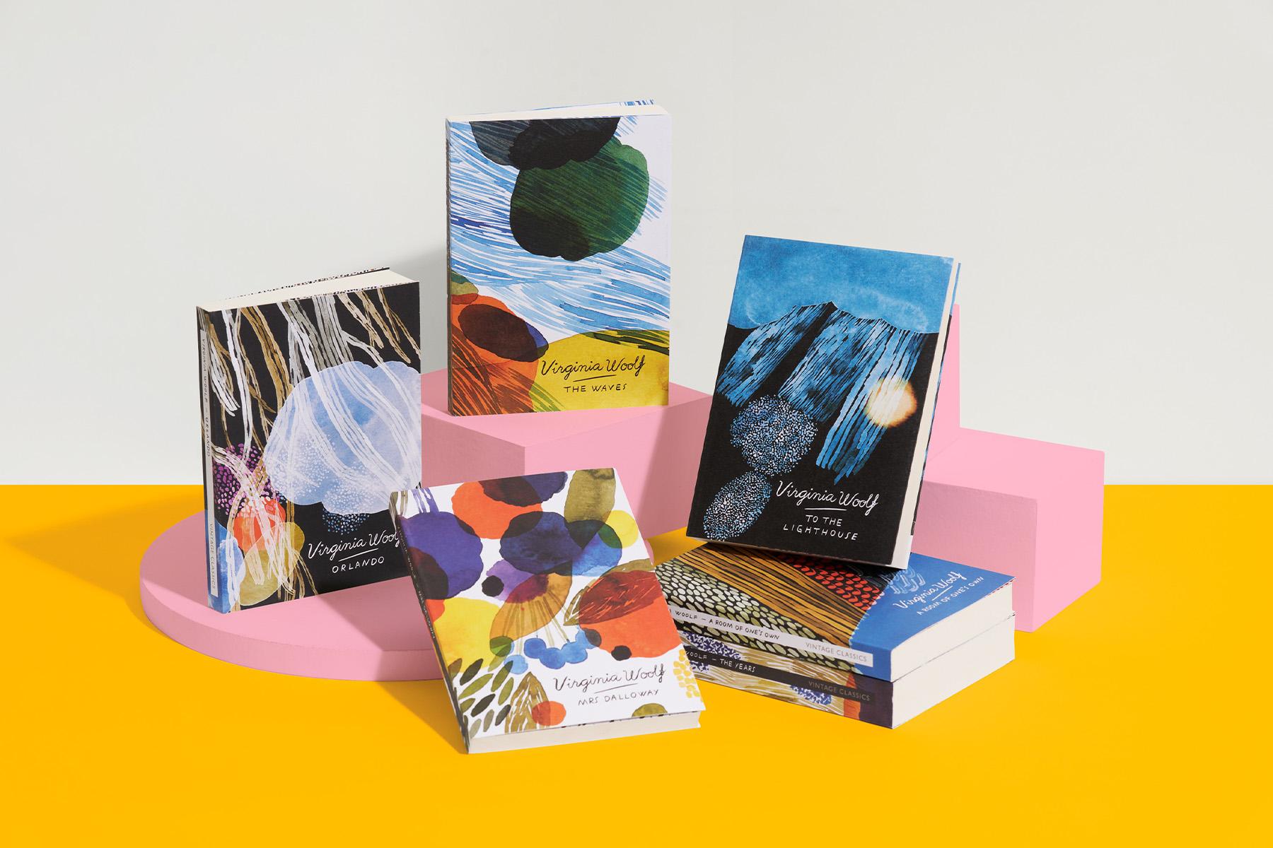 Photo of the Vintage Classics Virginia Woolf bundle, including The Waves, The Years, Orlando, To the Lighthouse, Mrs Dalloway, A Room of One's Own and Three Guineas